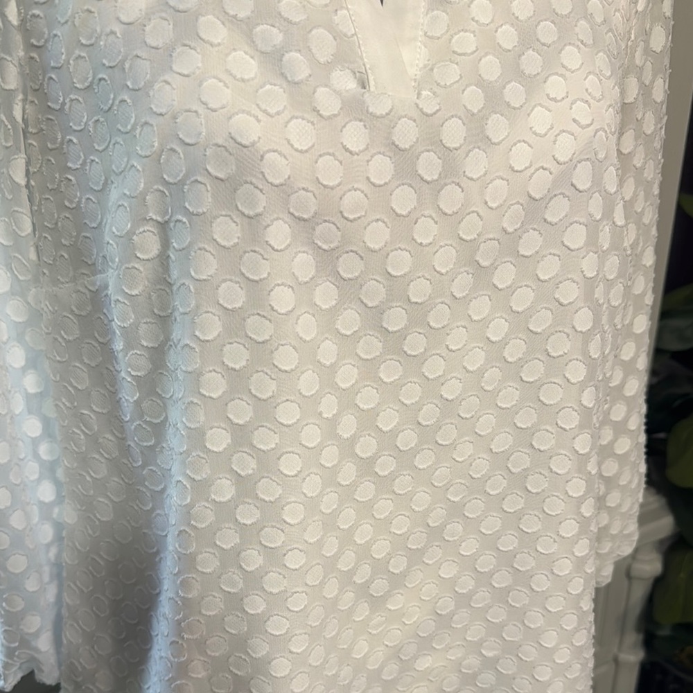 41 Hawthorn White Textured Women's Top Size Medium - Picture 3 of 14